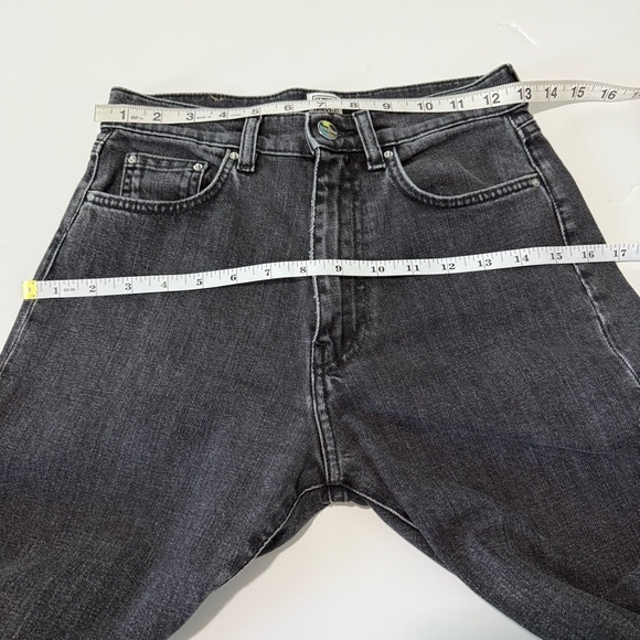 Toteme Twisted Seam Denim Jean Straight Leg Women Size 24 Mid Rise Grey Black - Picture 11 of 16